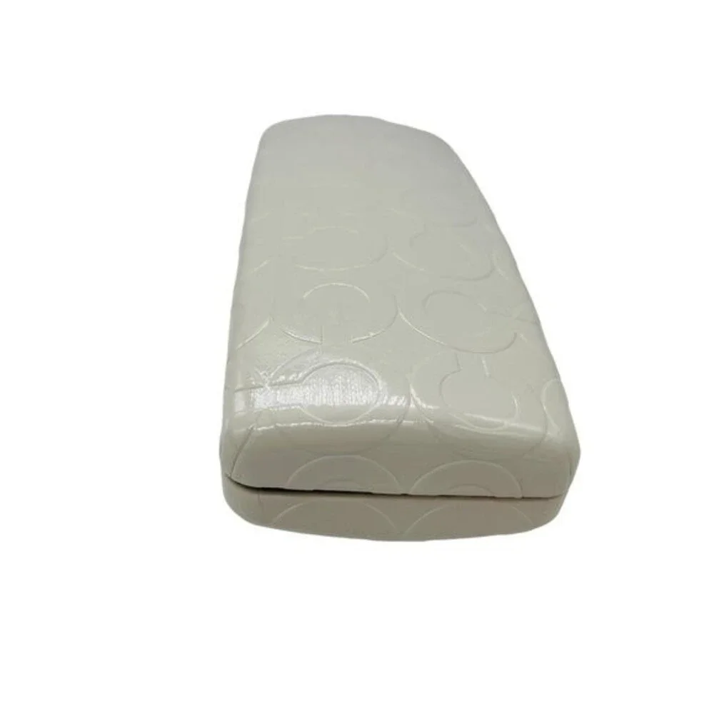 COACH White Embossed Leather Eyeglasses Sunglasses Hard Clamshell Case